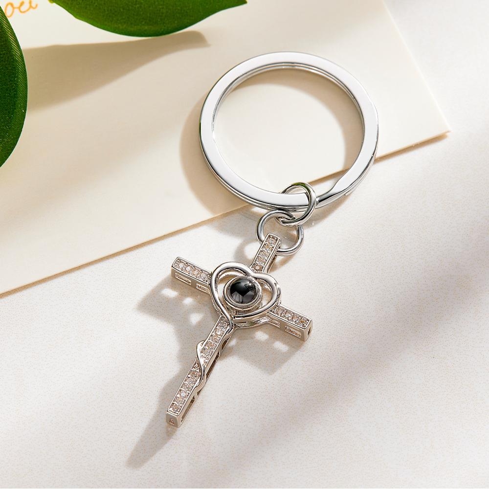 Benutzerdefinierte Projektion Schlüsselanhänger Liebe Kreuz Kreatives Geschenk - meinemondlampe