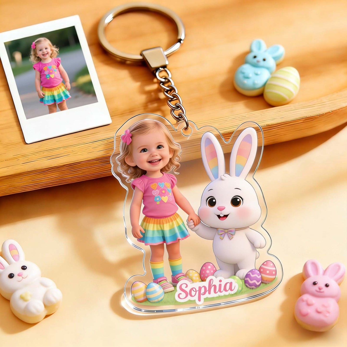 Individuell Gestaltetes Ostergeschenk Mit Foto – Personalisierte Acrylplakette In Kinderform