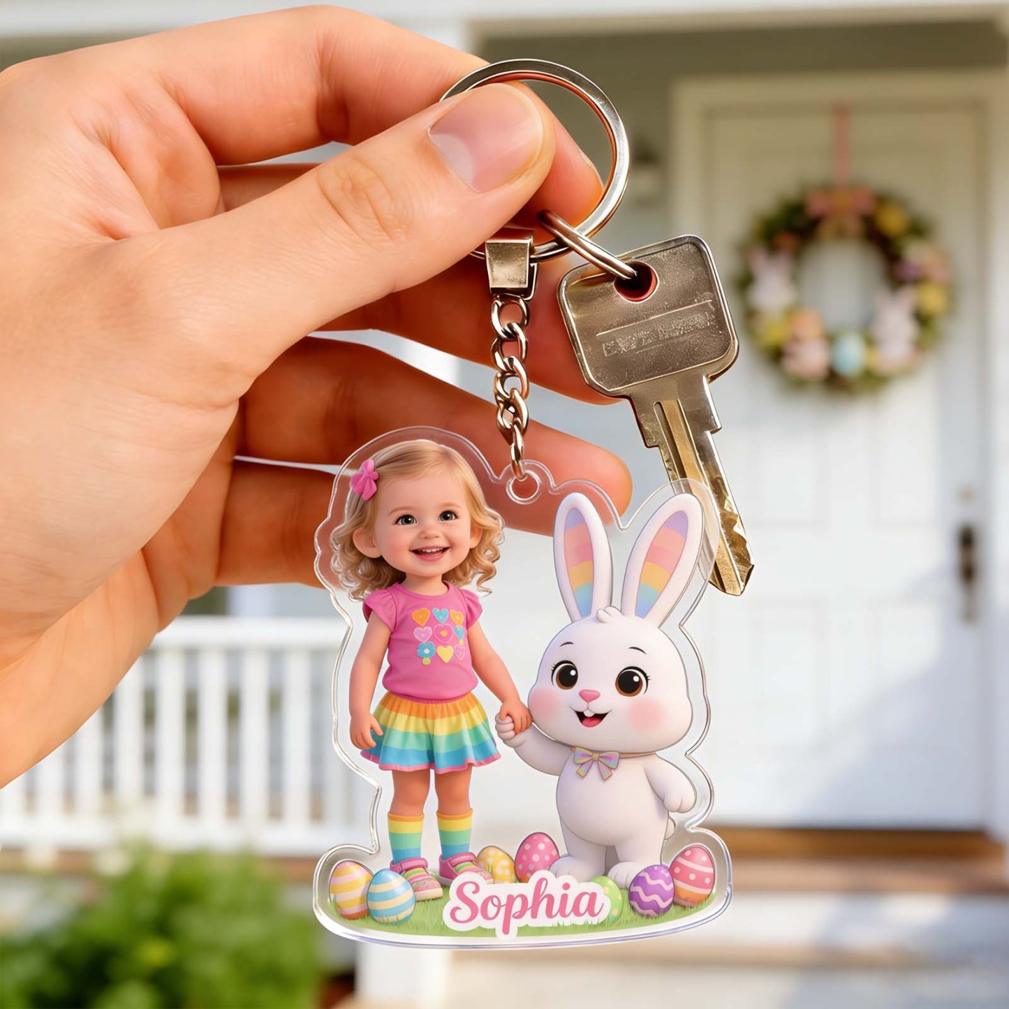 Individuell Gestaltetes Ostergeschenk Mit Foto – Personalisierte Acrylplakette In Kinderform