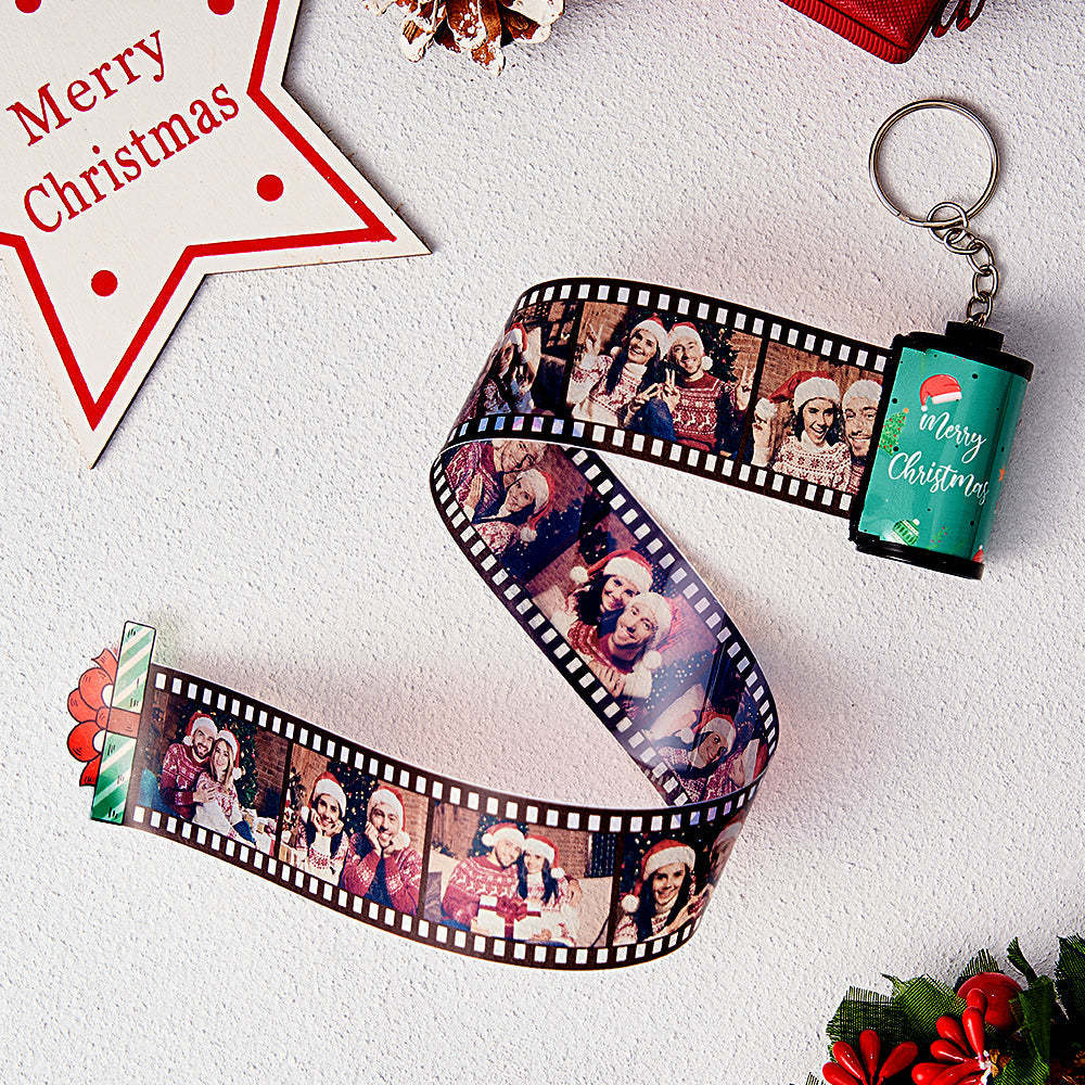 Personalisierter Foto-filmrollen-schlüsselanhänger, Gravierte Geschenkbox, Ausziehbarer Kamera-schlüsselanhänger, Weihnachtsgeschenk - meinemondlampe
