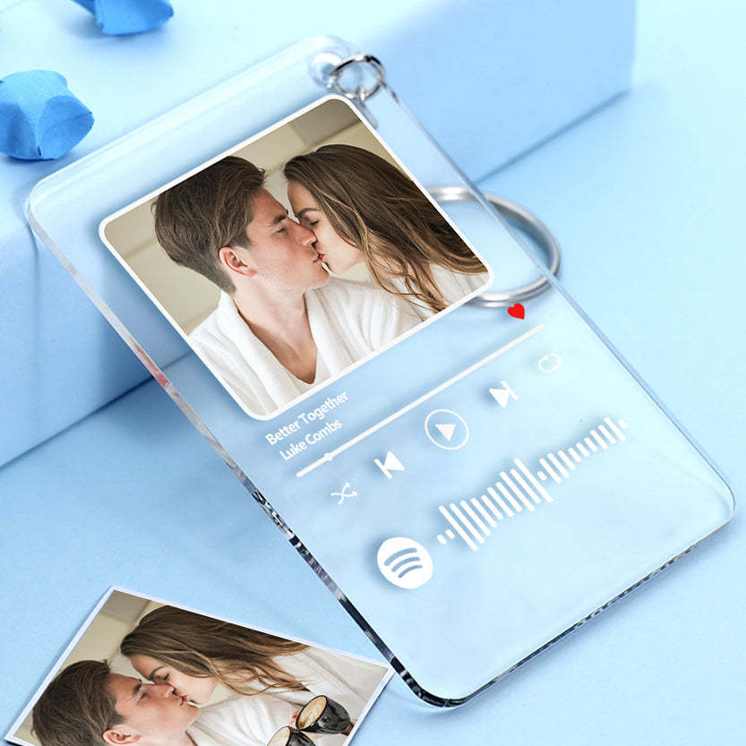 Spotify Plaque Custom With Song And Photo Acrylic Music Night Light, Plaque and Keychain - meinemondlampe