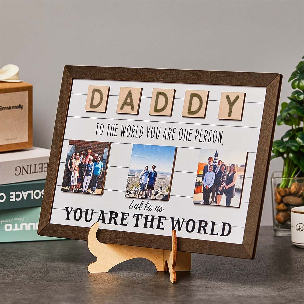 Individueller Foto-detor-rahmen, Kreative Vatertagsgeschenke Aus Holz - meinemondlampe