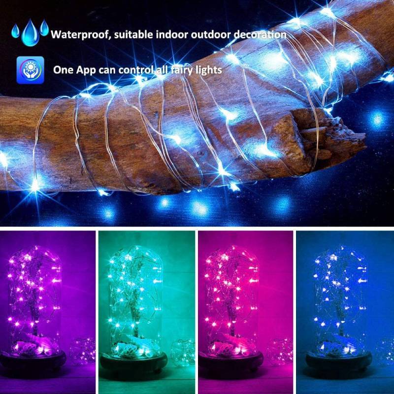 Weihnachtsbaum-lichterketten Mit Bluetooth-steuerung, Led-funkeln-lichter Für Party-camping - meinemondlampe