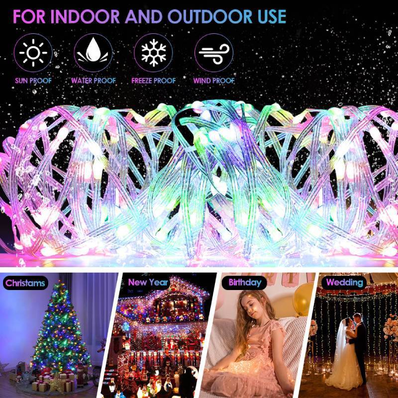 Weihnachtsbaum-lichterketten Mit Bluetooth-steuerung, Led-funkeln-lichter Für Party-camping - meinemondlampe