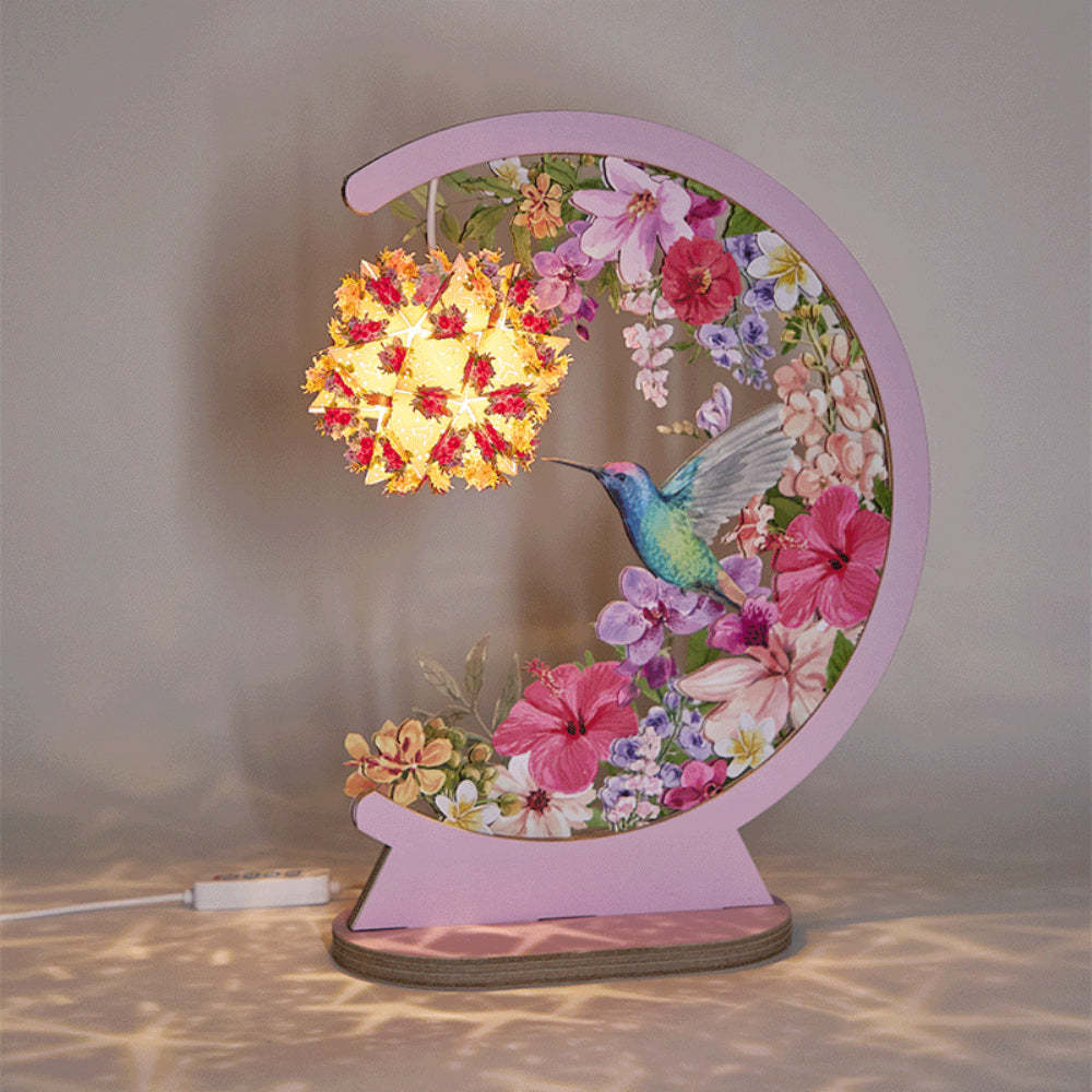 Valentinstag 3d-papierschnitzlampe Kolibri 3d-papierschnitznachtlichter - meinemondlampe