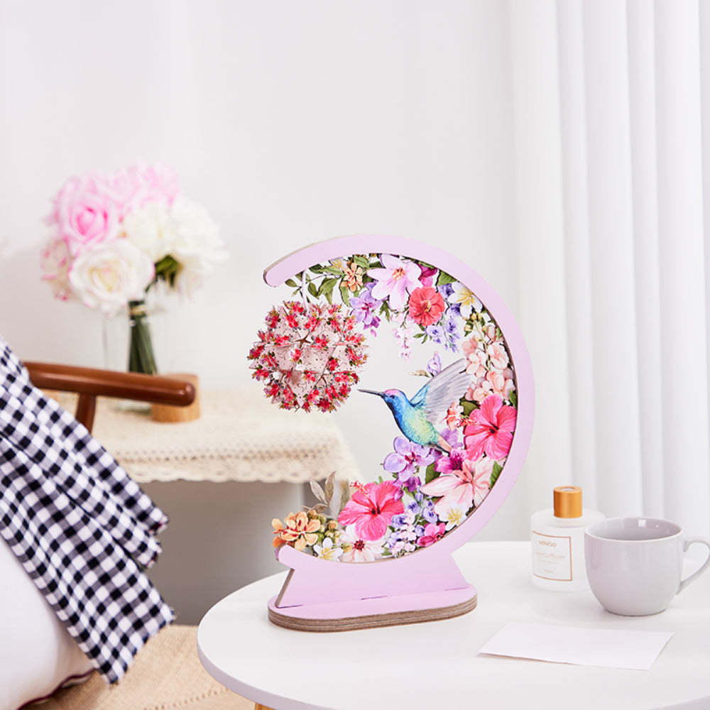 Valentinstag 3d-papierschnitzlampe Kolibri 3d-papierschnitznachtlichter - meinemondlampe
