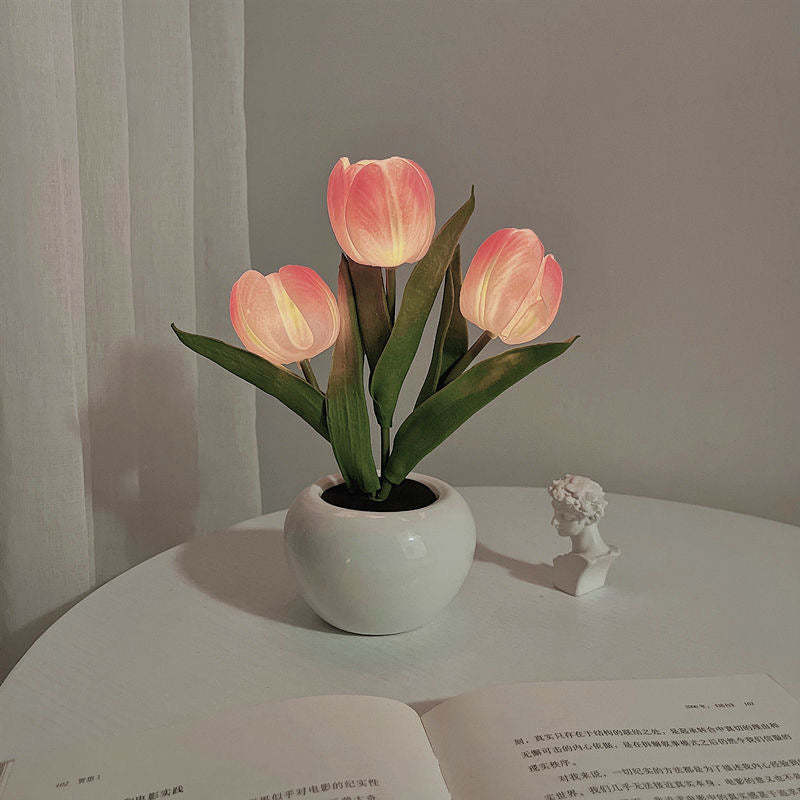 Tulpen-blumen-lampe, Niedliche Blumen, Nachtlicht, Heimdekoration, Geschenke Für Mama - meinemondlampe