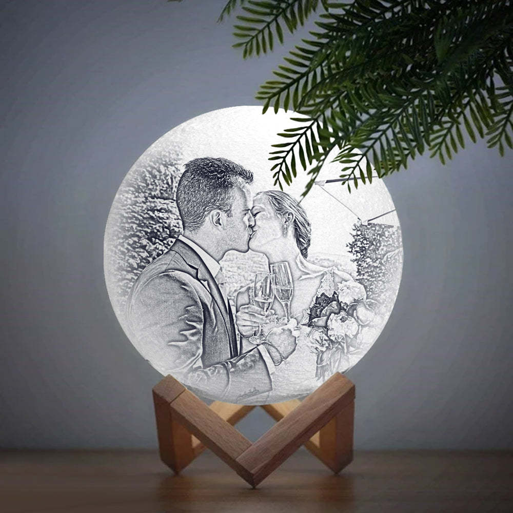 Personalisierte Kreative 3D Drucken Foto Mond Lampe Graviert Lampe, Geschenk Für Liebhaber - Berühren Zwei Farben