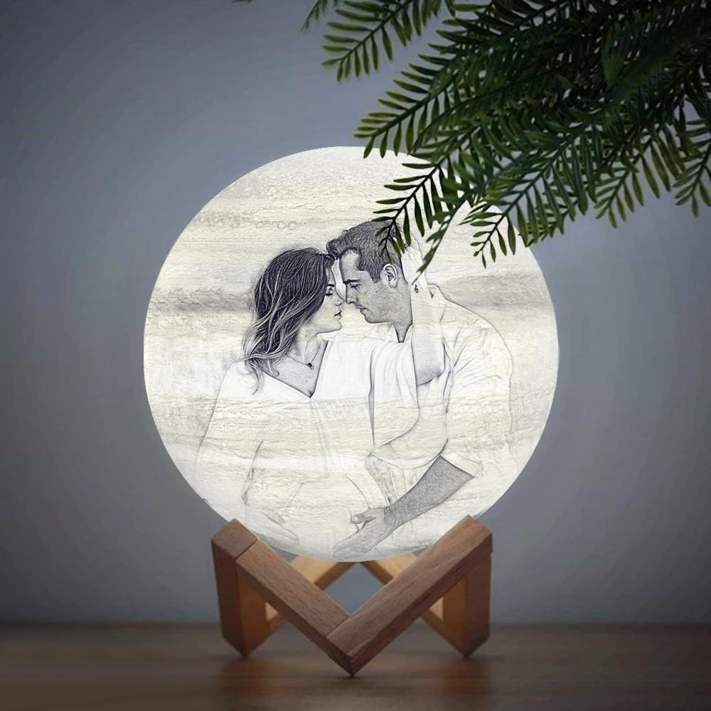 3d-gedruckte Jupiter-lampe, Personalisierbar, Süßer Liebhaber – Drei Farben Berühren (10–20 Cm) - meinemondlampe