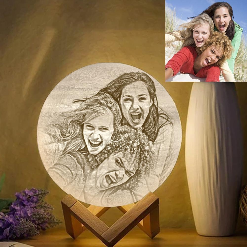 3d-gedruckte Jupiter-lampe, Personalisierbar, Schöner Freund – Drei Farben Berühren (10–20 Cm) - meinemondlampe