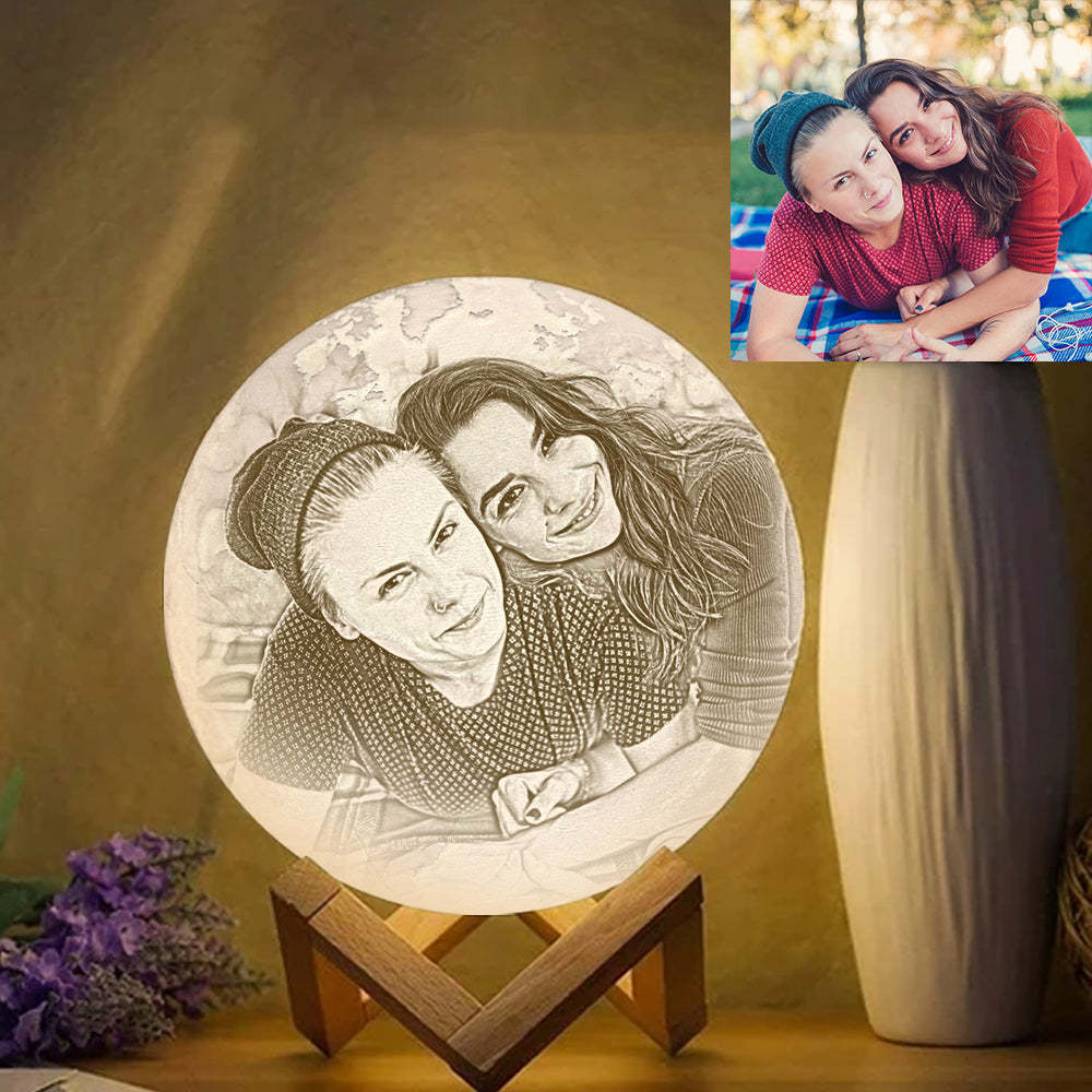 Benutzerdefinierte Kreative 3D Gedruckte Erde Lampe Personalisierte Geschenk Für Freund - Berühren Sie Zwei Farben (10-20 cm)