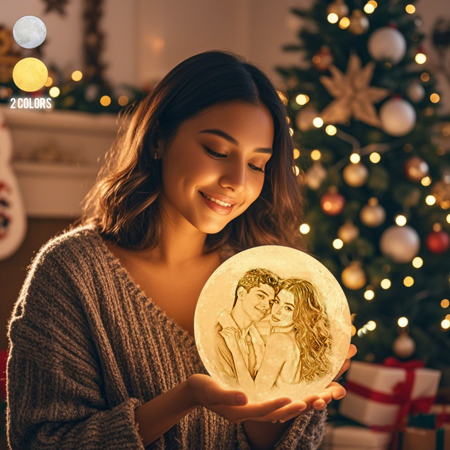 Die Magie Mond Angepasst Haustier Erde Lampe Mit Text, Gravierte Sch ne Katze Foto Lampe - Berühren Sie Zwei Farben