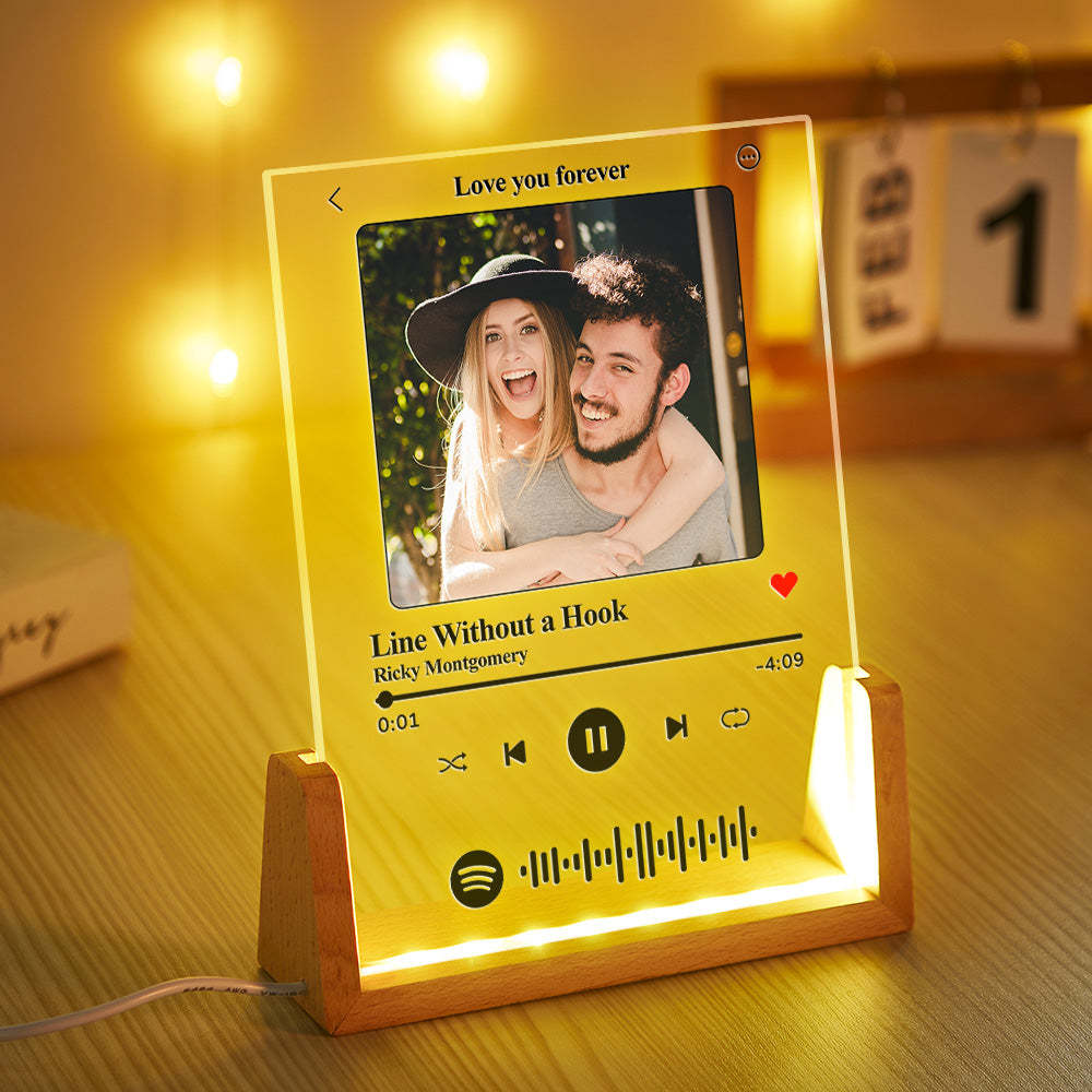 Spotify-code, Buntes Foto-nachtlicht, Scannbare Musik-plakettenlampe, Valentinstagsgeschenke - meinemondlampe