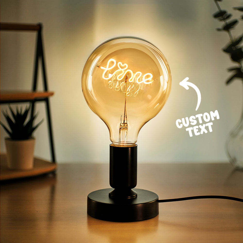 Benutzerdefinierte Text Vintage Edison Led Filament Modellierung Lampe Weiche Glühbirnen Dekorative Warme Gelbe Licht Led - meinemondlampe