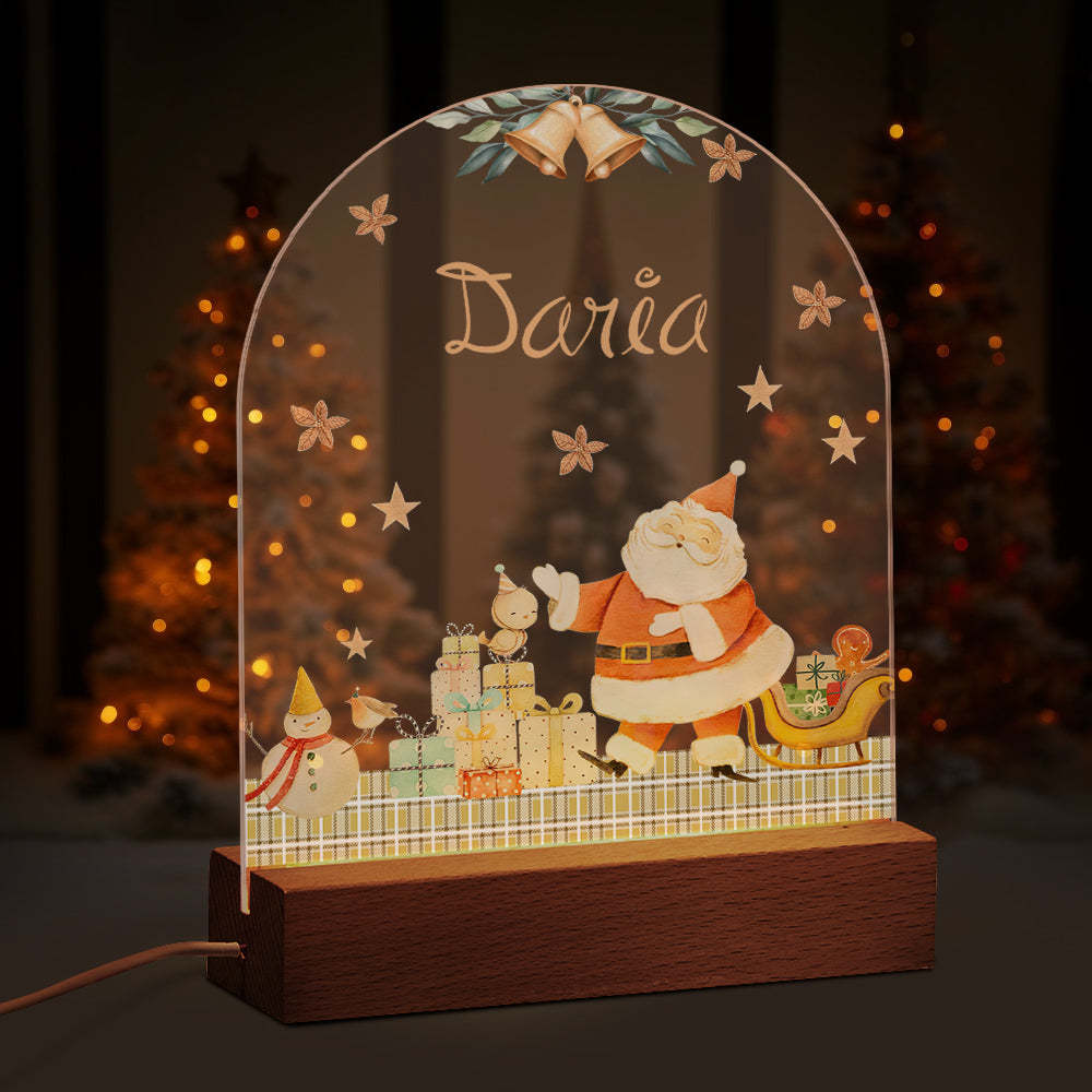 Personalisiertes Nachtlicht Mit Weihnachtsmann-namen, Personalisiertes Baby-nachttisch-schneemann-geschenk, Nachtlicht, Weihnachtsgeschenke - meinemondlampe