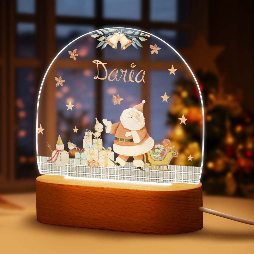 Personalisiertes Nachtlicht Mit Weihnachtsmann-namen, Personalisiertes Baby-nachttisch-schneemann-geschenk, Nachtlicht, Weihnachtsgeschenke - meinemondlampe