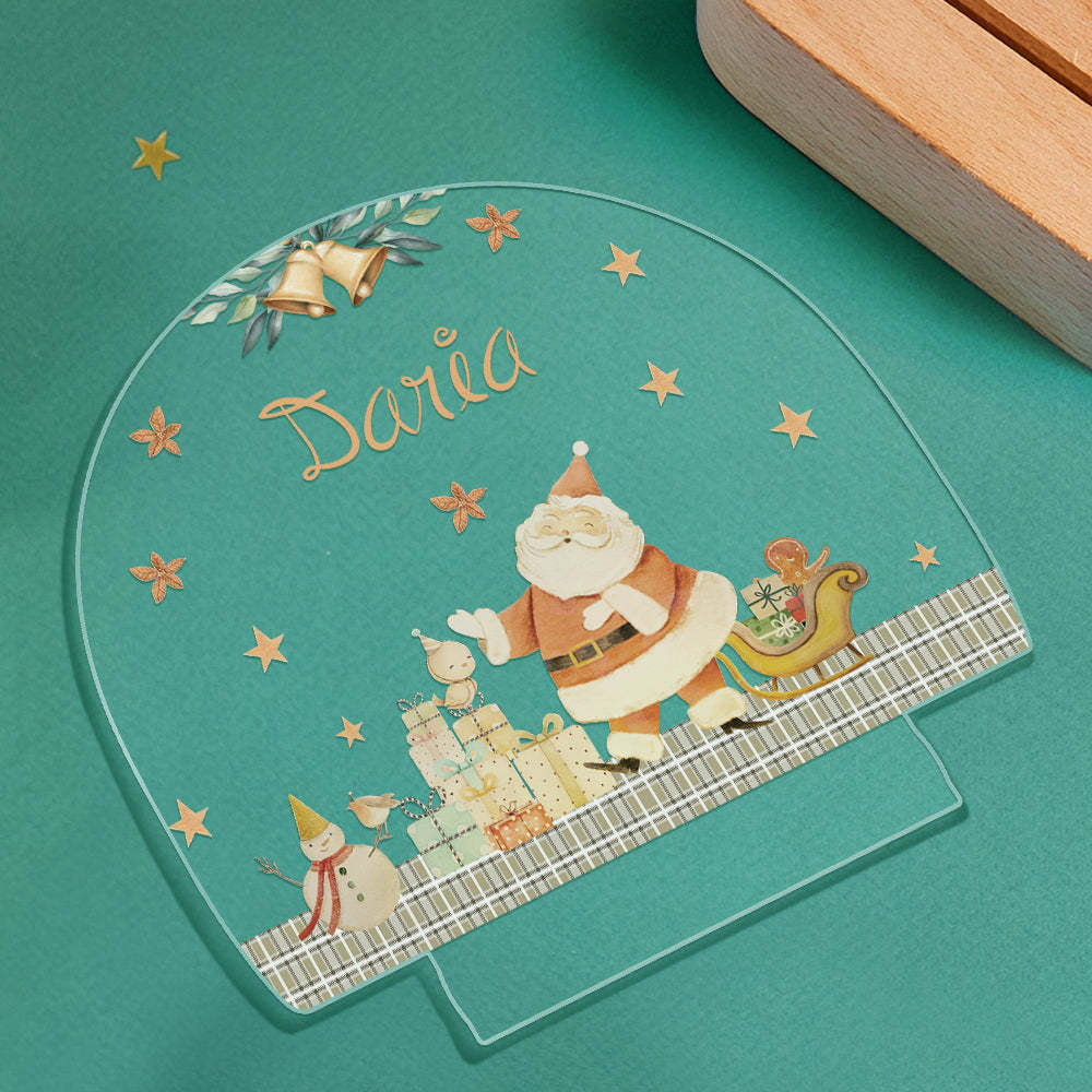 Personalisiertes Nachtlicht Mit Weihnachtsmann-namen, Personalisiertes Baby-nachttisch-schneemann-geschenk, Nachtlicht, Weihnachtsgeschenke - meinemondlampe