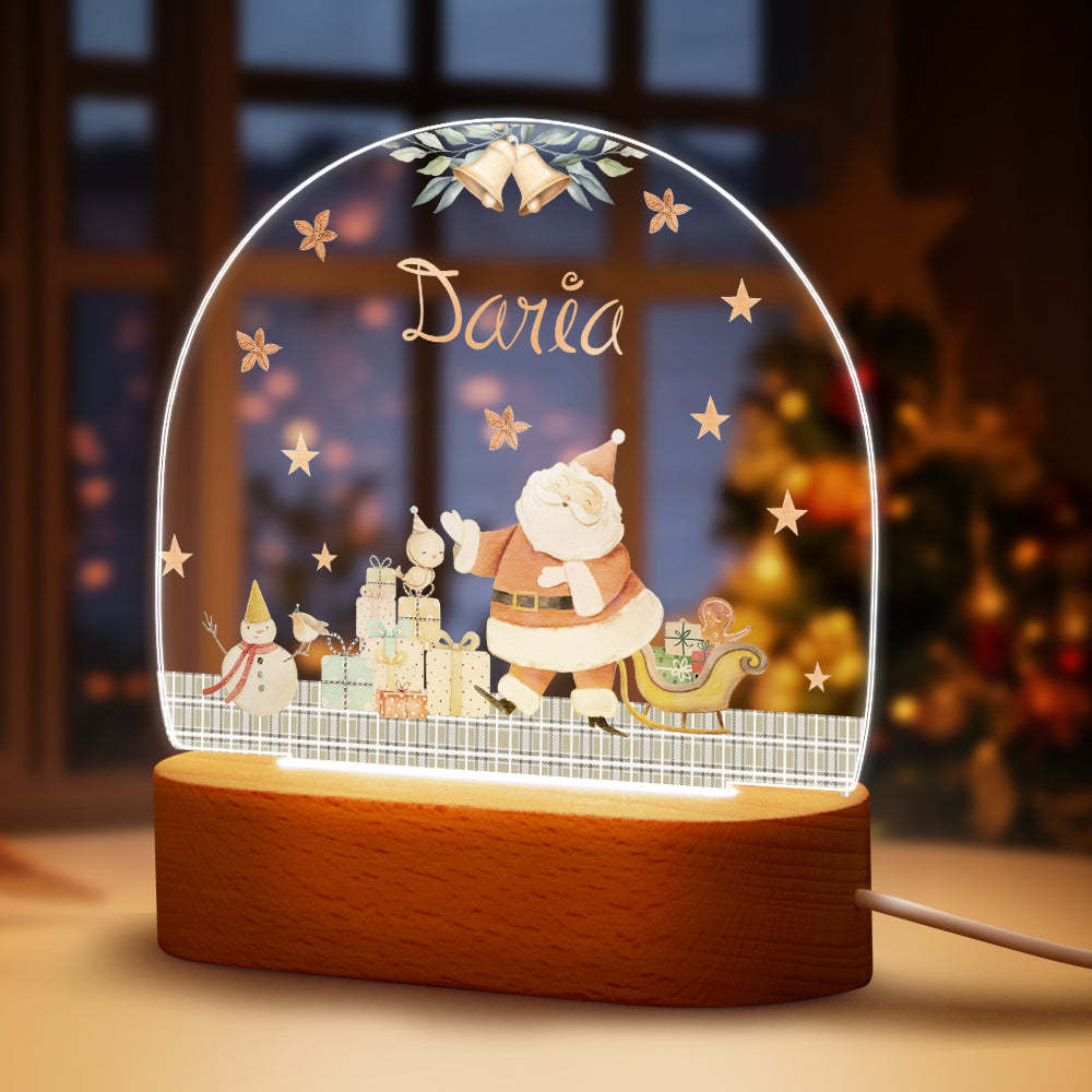 Personalisiertes Nachtlicht Mit Weihnachtsmann-namen, Personalisiertes Baby-nachttisch-schneemann-geschenk, Nachtlicht, Weihnachtsgeschenke - meinemondlampe