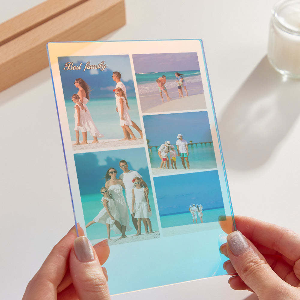 Benutzerdefinierte Multi-foto-transparent-farbverlauf-nachtlicht, Personalisierte Collage-fotolampe, Weihnachtsgeschenk - meinemondlampe