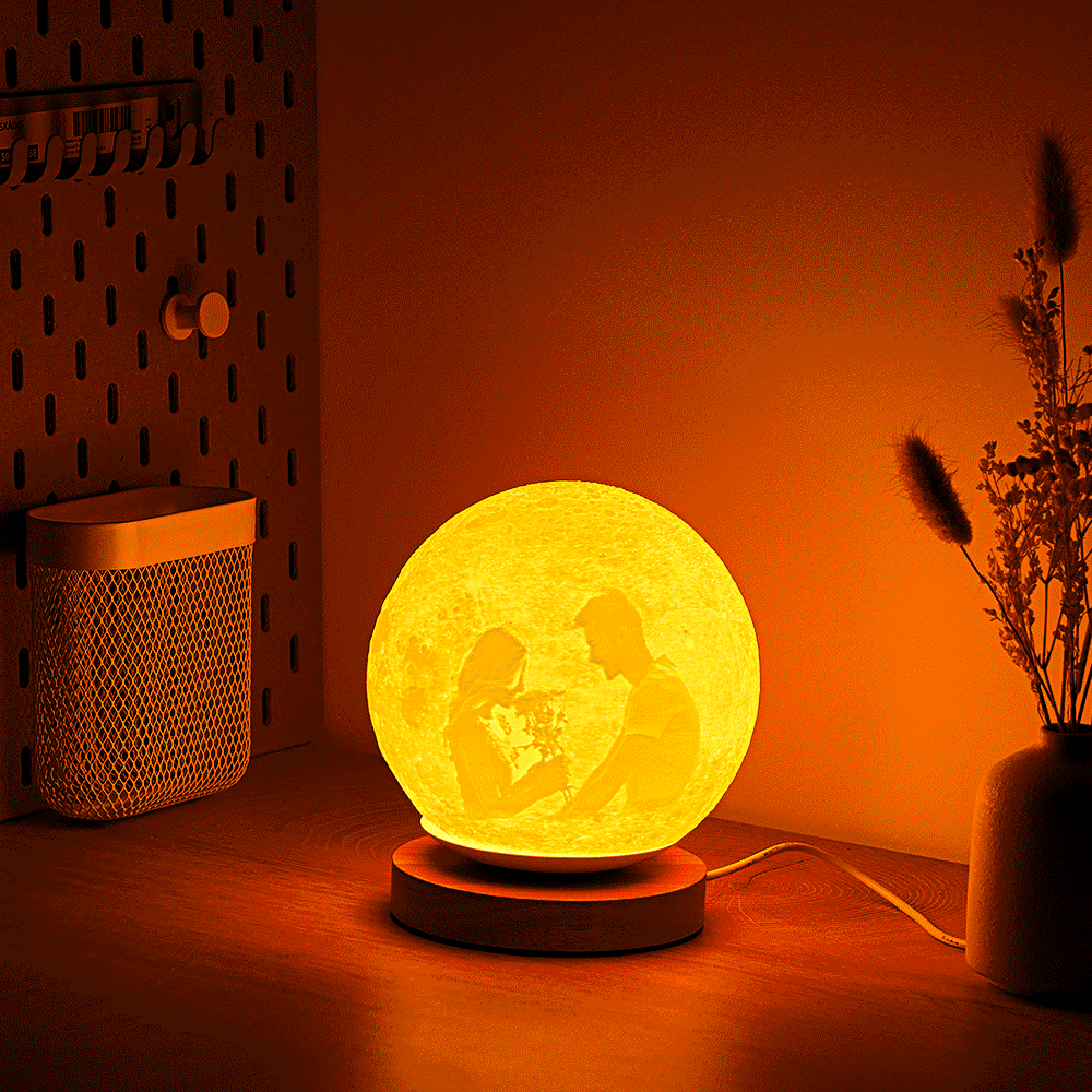 Personalized Photo Moon Table Lamp Colorful 3D Night  Light For Bedroom - meinemondlampe