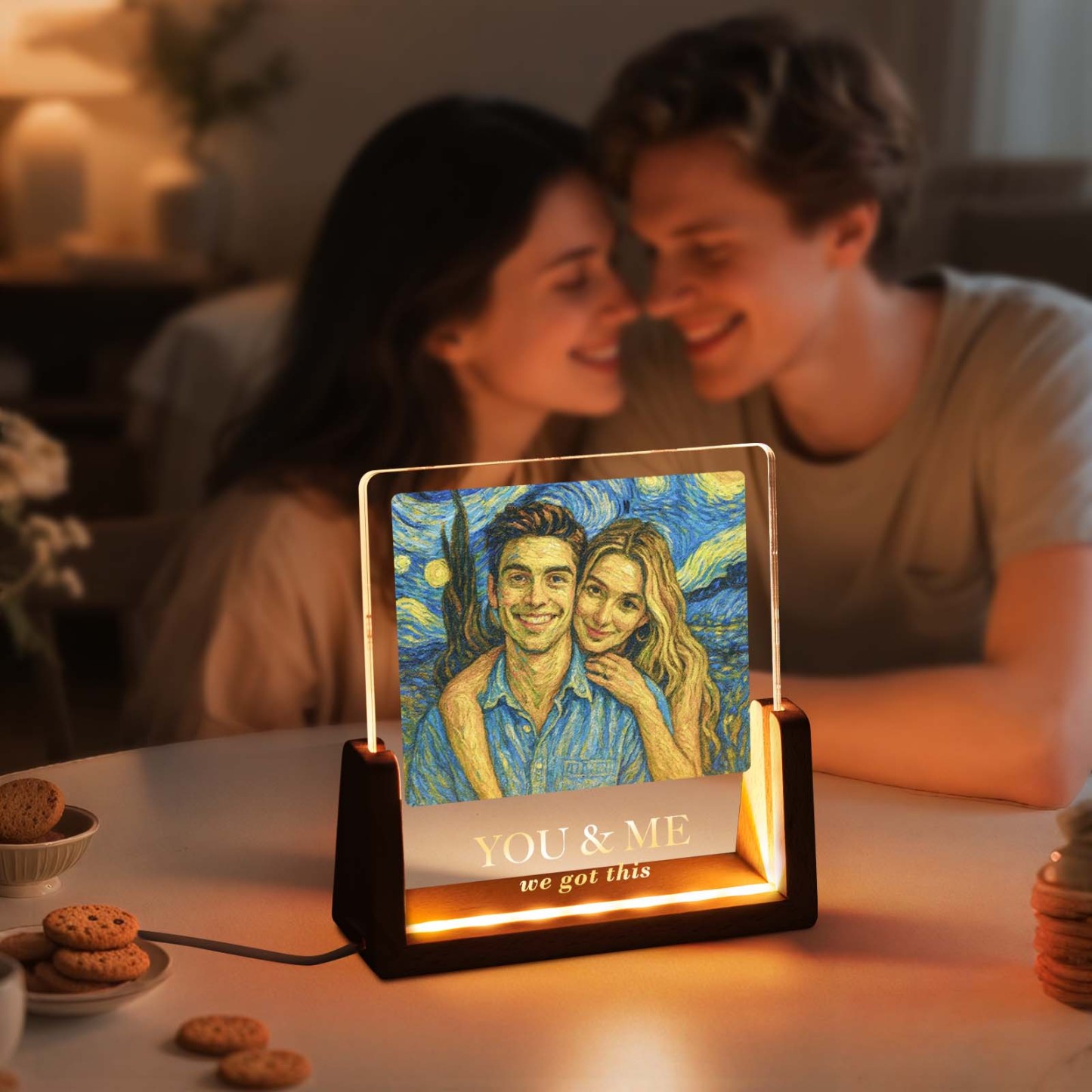 Valentinstagsgeschenk: Personalisierte Fotos, Acryl-led-nachtlicht, Geschenk Zum Jahrestag - meinemondlampe