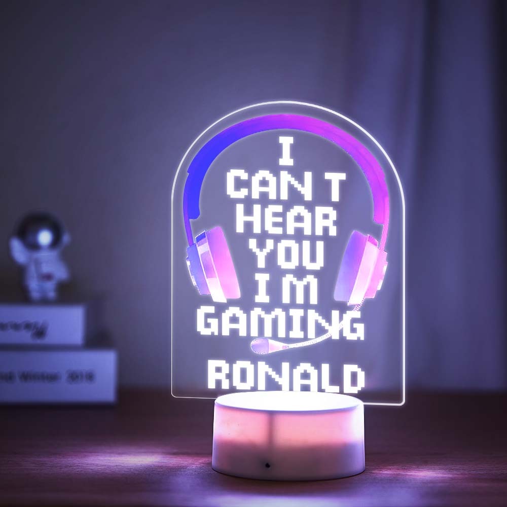 Personalisiertes Rosa Gaming-led-farbwechsel-nachtlicht Für Jungen, Die Ich Spiele - meinemondlampe