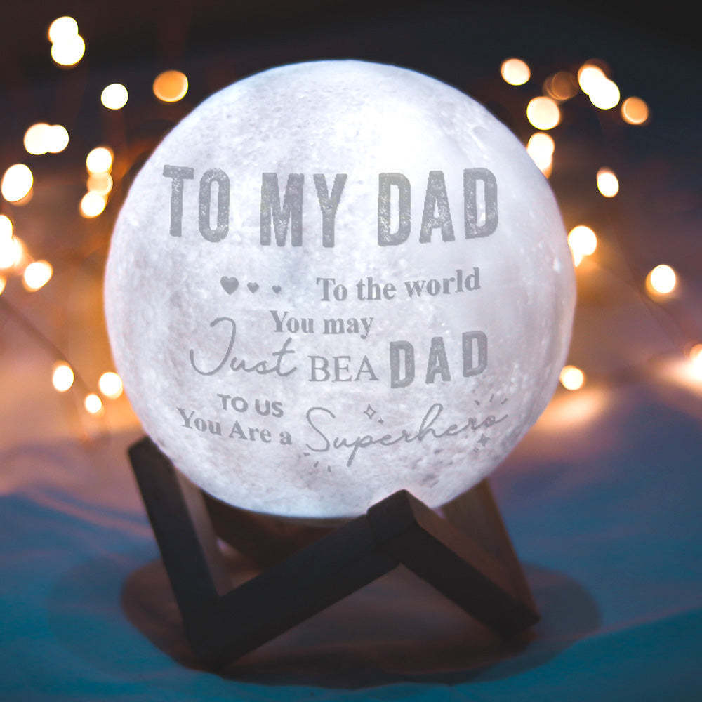 Personalisierte 3d-foto-mondlampe Mit Touch-steuerung Für Die Familie, Für Meinen Vater, Geschenk Für Papa - meinemondlampe