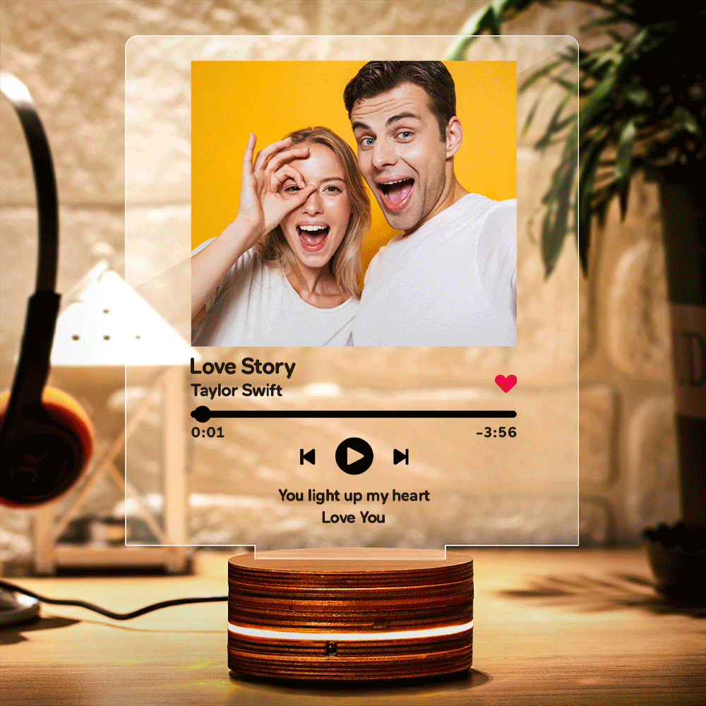 Benutzerdefiniertes Scannbares Spotify-code-nachtlicht Personalisiertes Geschenk Für Sie - meinemondlampe