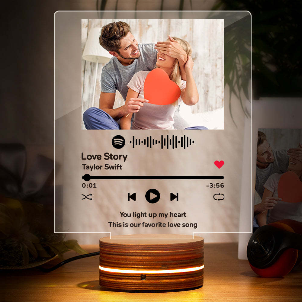 Benutzerdefiniertes Spotify Art Nachtlicht Mit Scannbarem Musik-nachtlicht Valentinstagsgeschenk - meinemondlampe