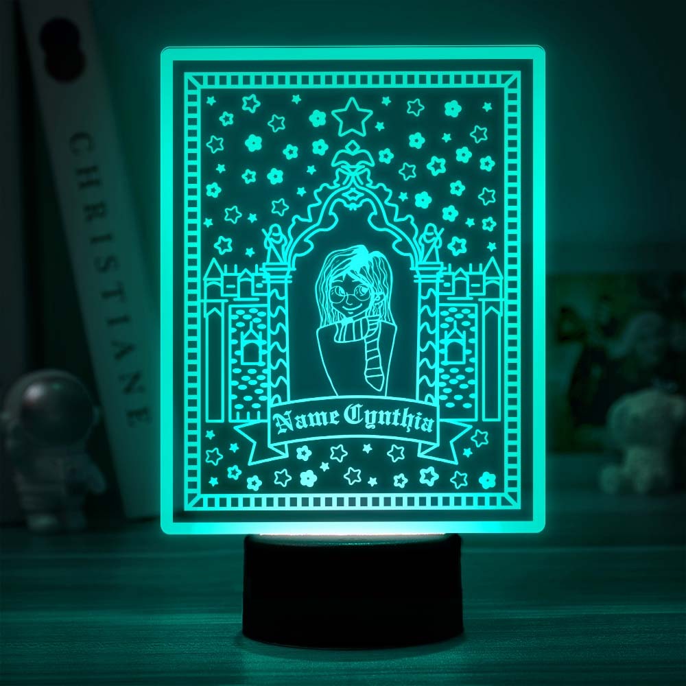 Personalisiertes Zauberer-nachtlicht Benutzerdefinierte Schokoladenfrosch-nachtlicht Harry Potter-lampen-tischlampe - meinemondlampe
