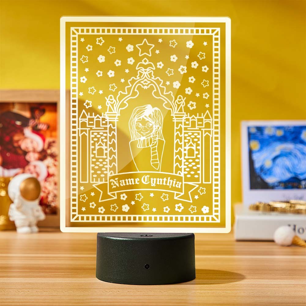 Personalisiertes Zauberer-nachtlicht Benutzerdefinierte Schokoladenfrosch-nachtlicht Harry Potter-lampen-tischlampe - meinemondlampe