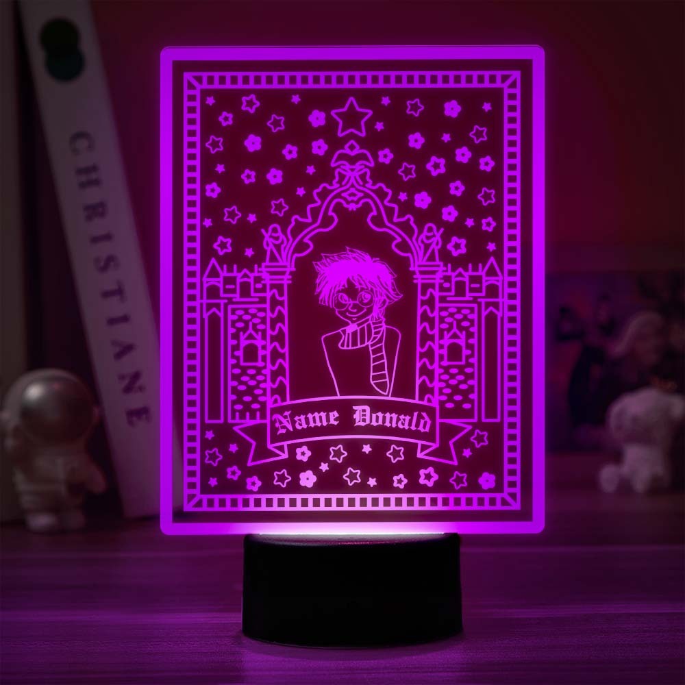 Personalisiertes Zauberer-nachtlicht Benutzerdefinierte Schokoladenfrosch-nachtlicht Harry Potter-lampen-tischlampe - meinemondlampe