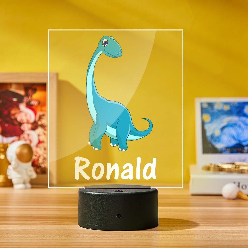 Personalisiertes Dinosaurier-nachtlicht Dinosaurier-raumdekor Für Jungen - meinemondlampe