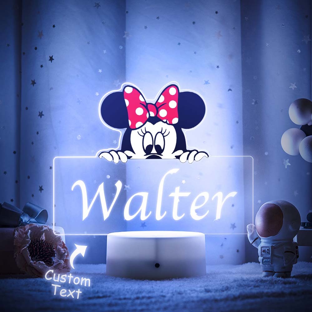 Benutzerdefinierte Minnie Maus Prinzessin Seven Colors Nachtlicht Tisch Schreibtischlampe Für Baby Mädchen - meinemondlampe