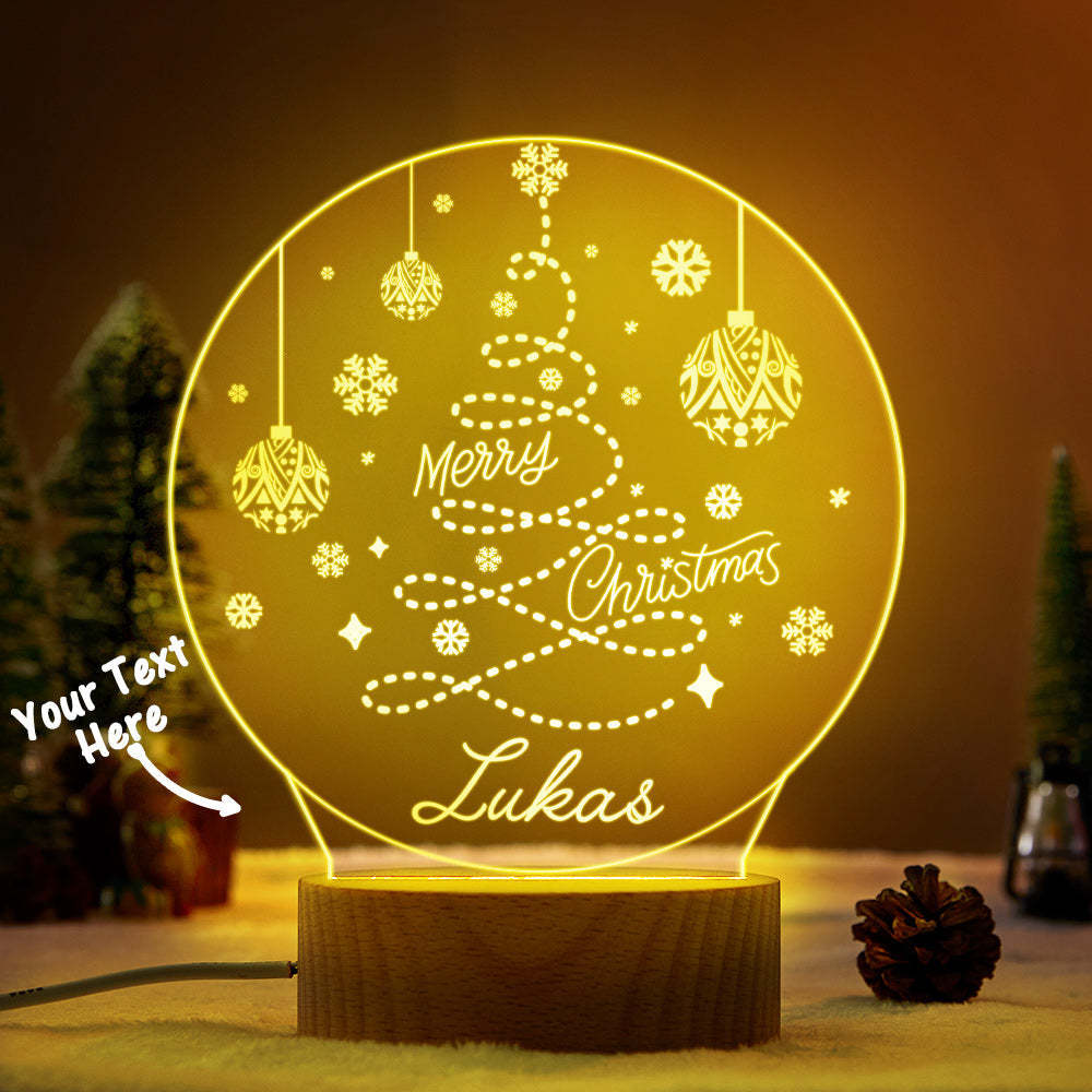 Personalisierte Weihnachtsbaum-led-lampe Für Familie Mit Namensgeschenk Für Freunde - meinemondlampe