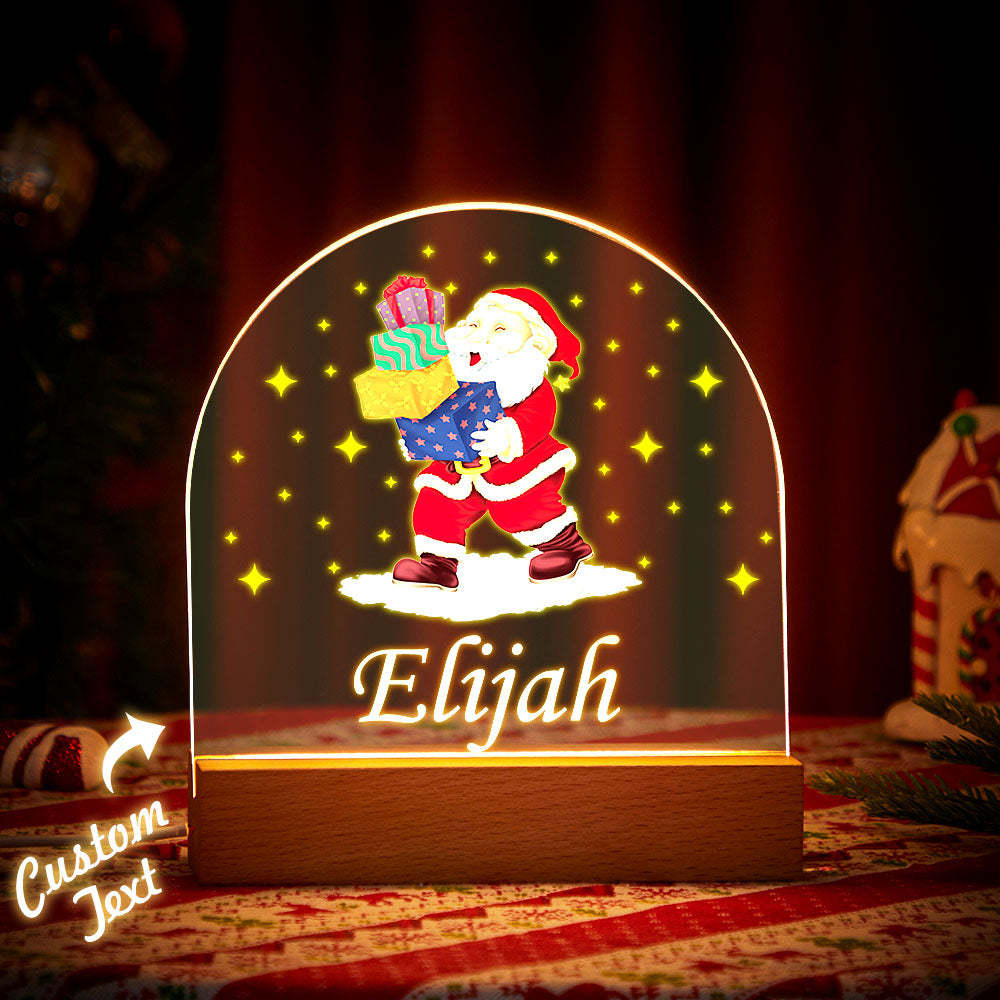 Weihnachtsmann-weihnachtsgeschenk-kundenspezifischer Name-nachtlicht Für Party-schreibtisch-dekoration - meinemondlampe