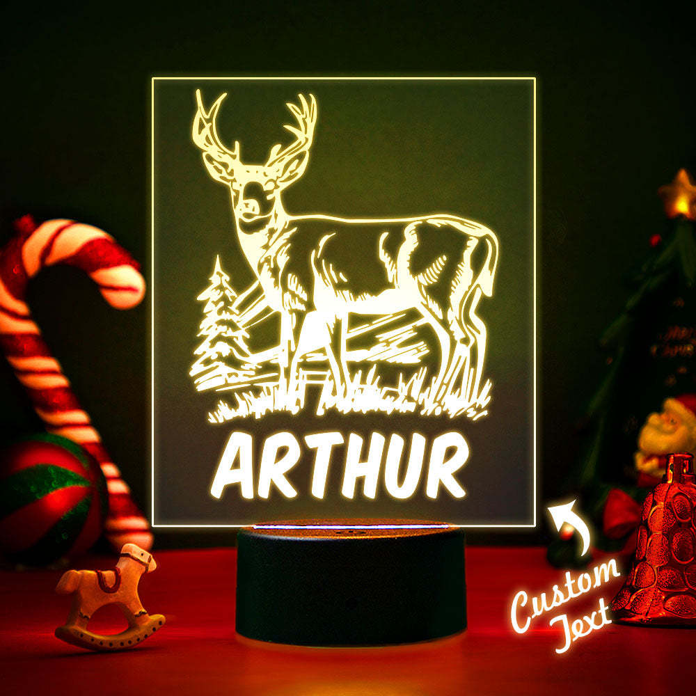 Weihnachtselch-kundenspezifischer Name-nachtlampe Für Kinderweihnachtsgeschenk-party-dekoration - meinemondlampe
