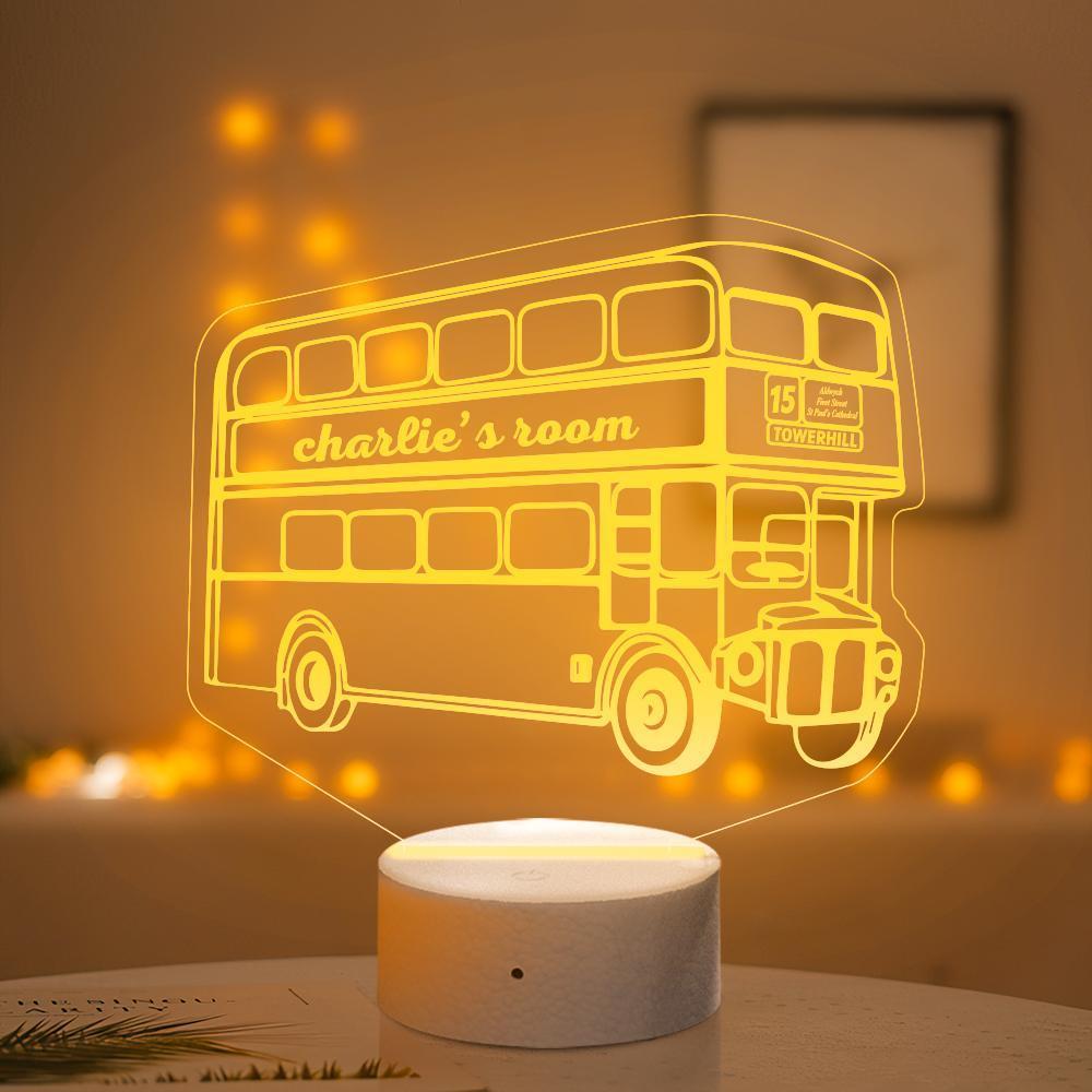 Personalisierte London Bus Nachtlicht Routemaster Nachtlampe Kinderdrucke - meinemondlampe