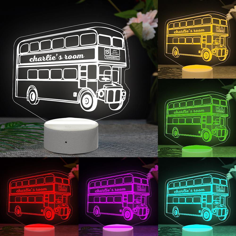 Personalisierte London Bus Nachtlicht Routemaster Nachtlampe Kinderdrucke - meinemondlampe