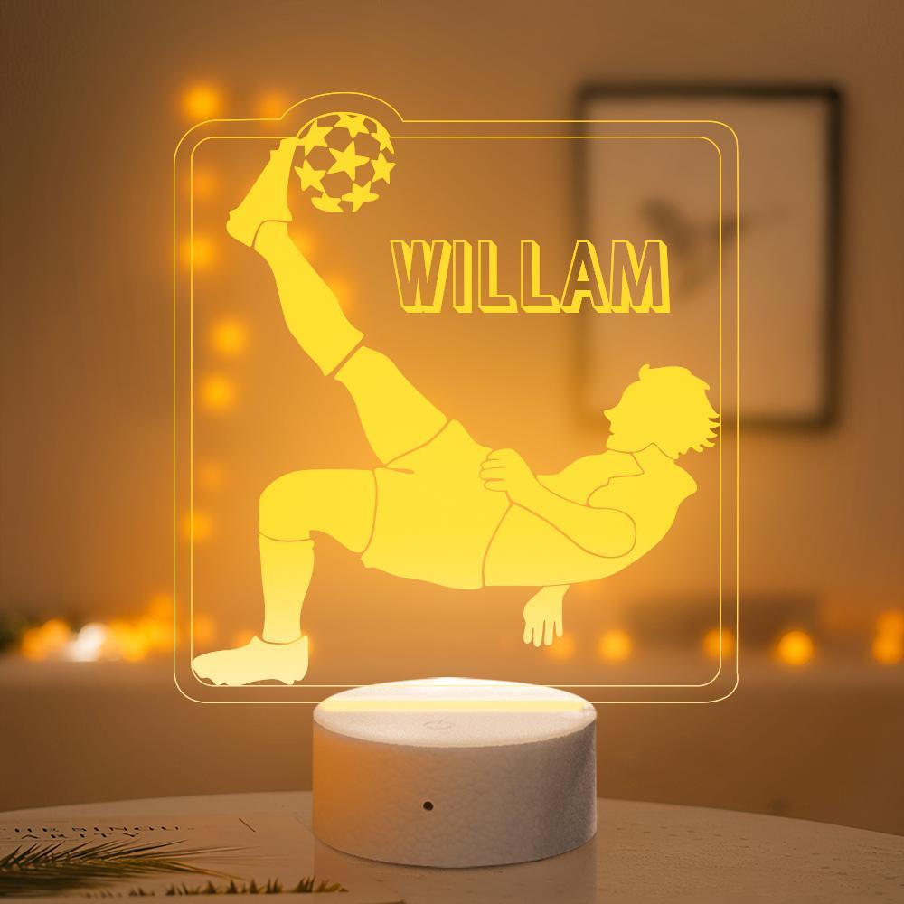 Personalisiertes Fußball-nachtlicht, Kinderzimmer-dekor, Jungenzimmer, Nachtlampe, Kinderzimmer - meinemondlampe