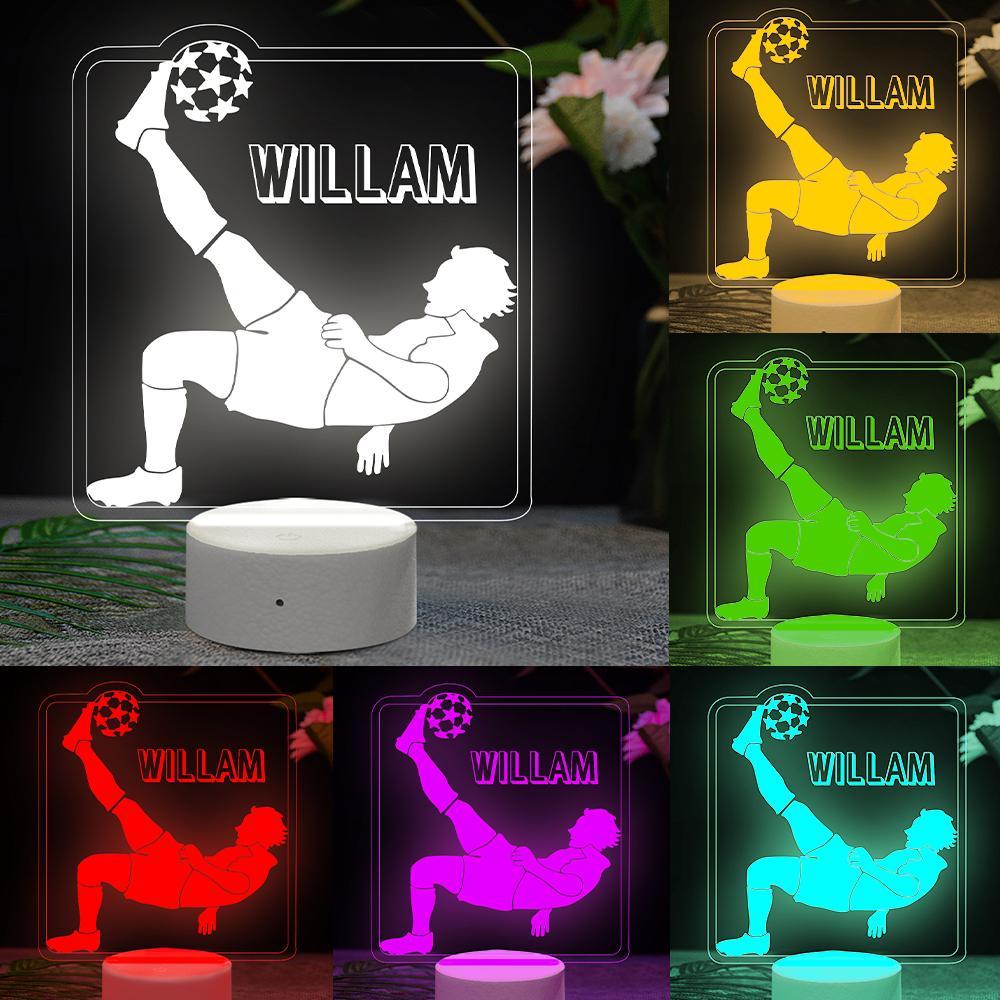 Personalisiertes Fußball-nachtlicht, Kinderzimmer-dekor, Jungenzimmer, Nachtlampe, Kinderzimmer - meinemondlampe