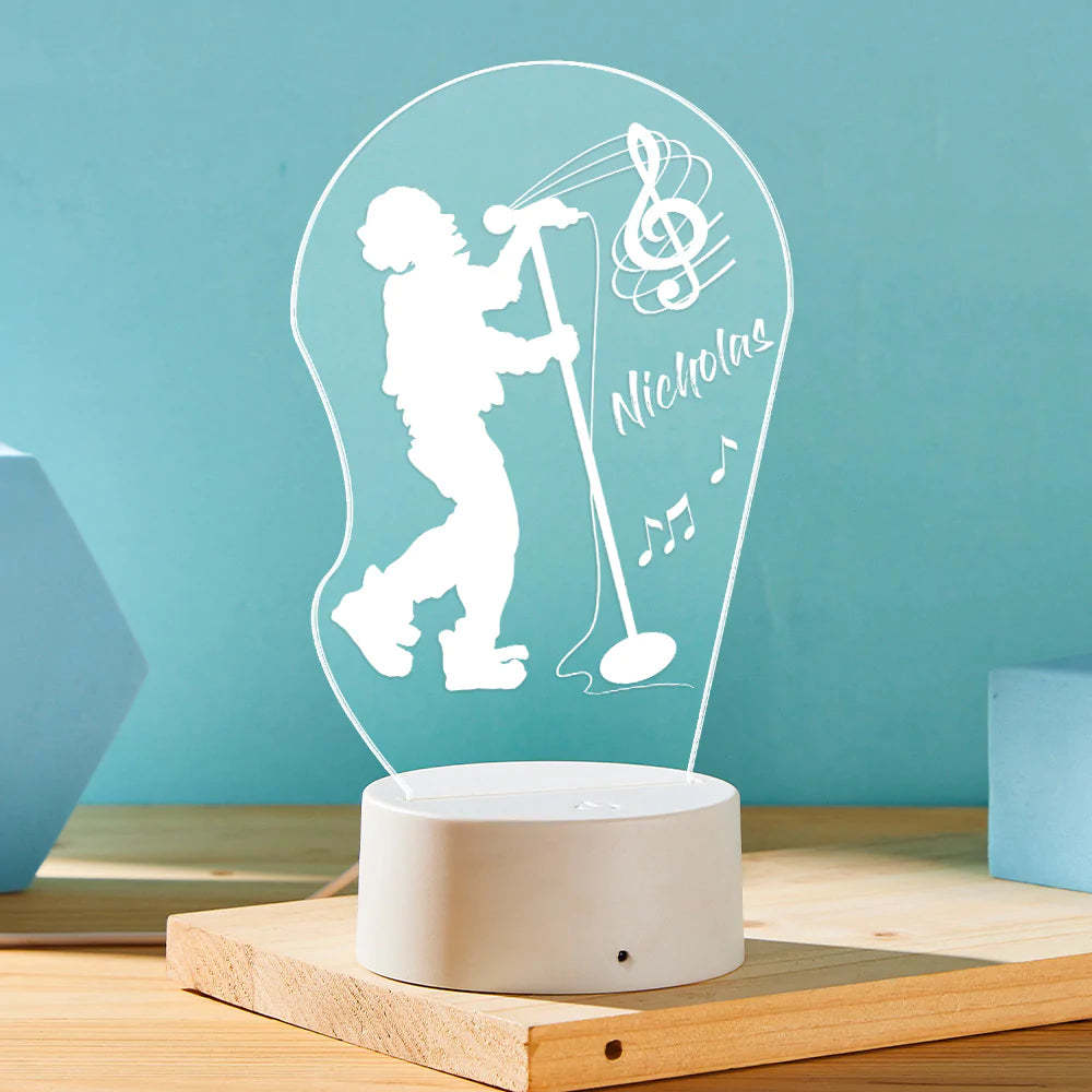 Benutzerdefinierte Gravierte Led-nachtlicht Acryl Leuchten Sänger Lampe Geschenk Für Sie - meinemondlampe