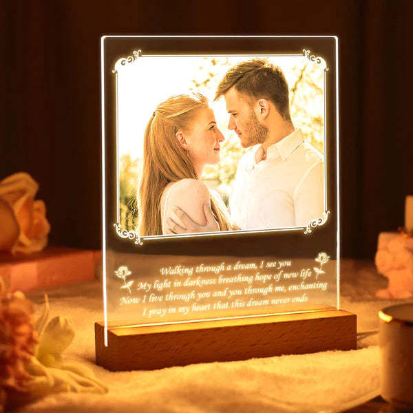 Valentinstagsgeschenke Personalisiertes Foto-acryl-led-nachtlicht I See You - meinemondlampe