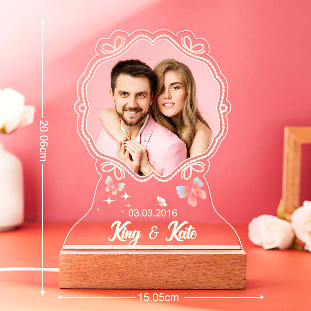 Geschenk Für Sie/ihn, Benutzerdefinierte Led-lampe Mit Namen Und Foto-valentinstag-idee - meinemondlampe