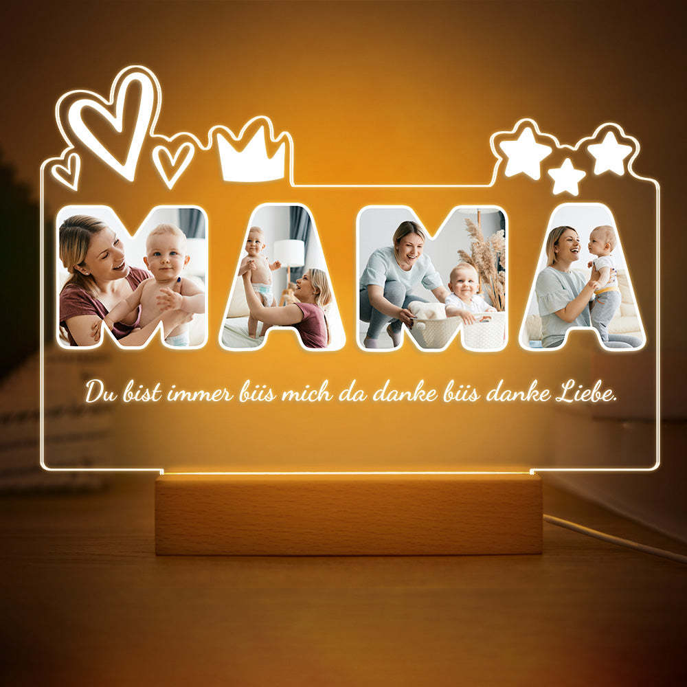 Benutzerdefiniertes Foto-nachtlicht Personalisierte Mama-lampen-geschenke Zum Muttertag - meinemondlampe