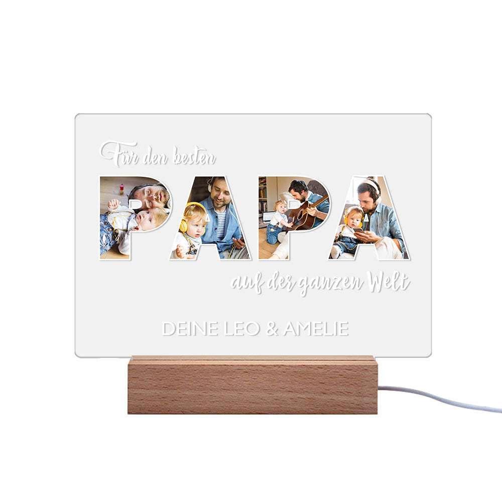 Personalisiertes Papa-nachtlicht, Personalisierte Foto-acryllampe, Vatertagsgeschenke - meinemondlampe