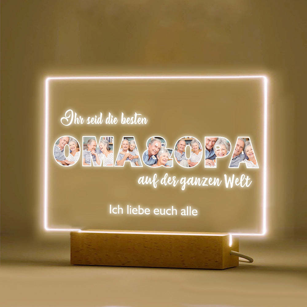 Personalisiertes Nachtlicht, Personalisierte Foto-acryl-lampe, Geschenke Für Opa Oder Oma - meinemondlampe