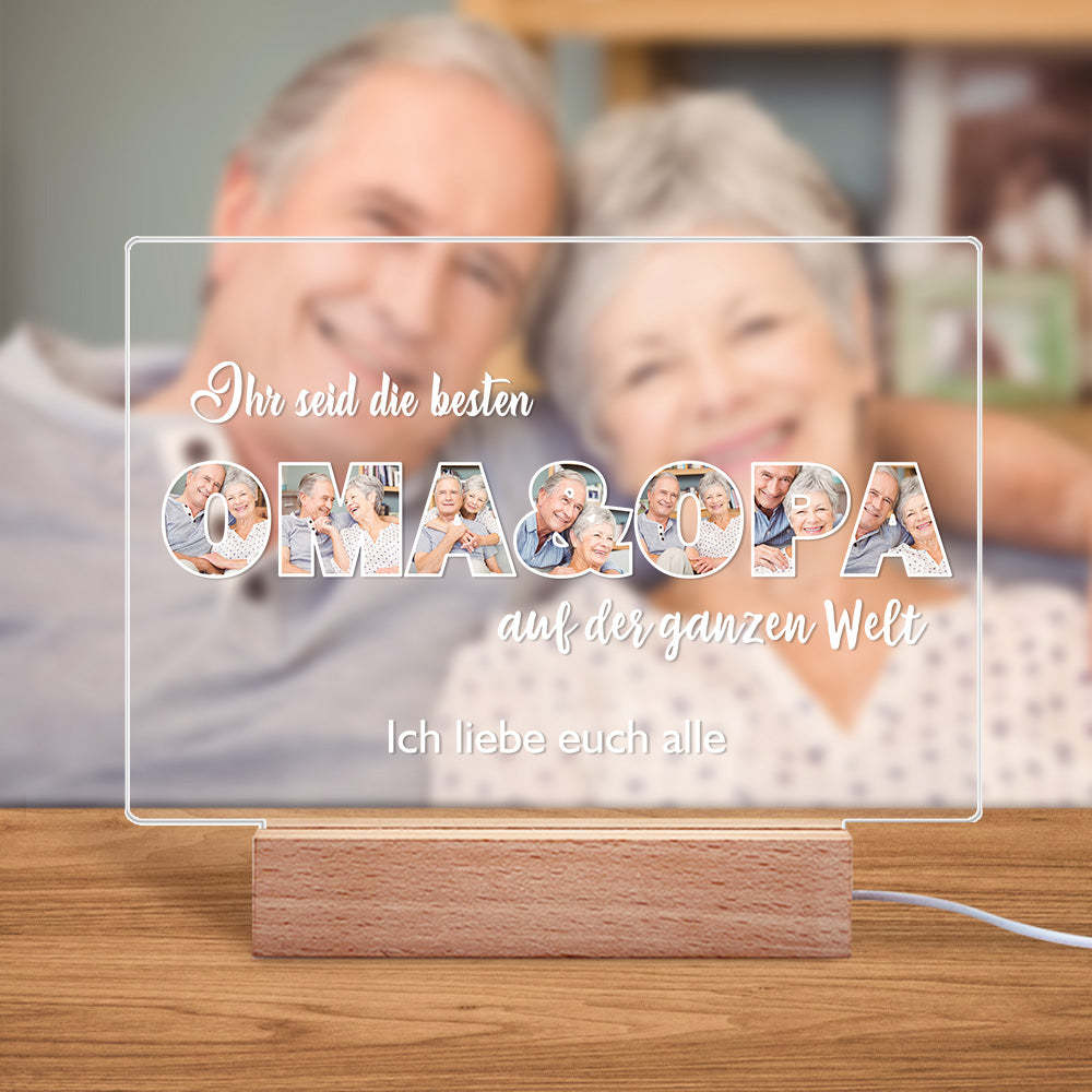 Personalisiertes Nachtlicht, Personalisierte Foto-acryl-lampe, Geschenke Für Opa Oder Oma - meinemondlampe