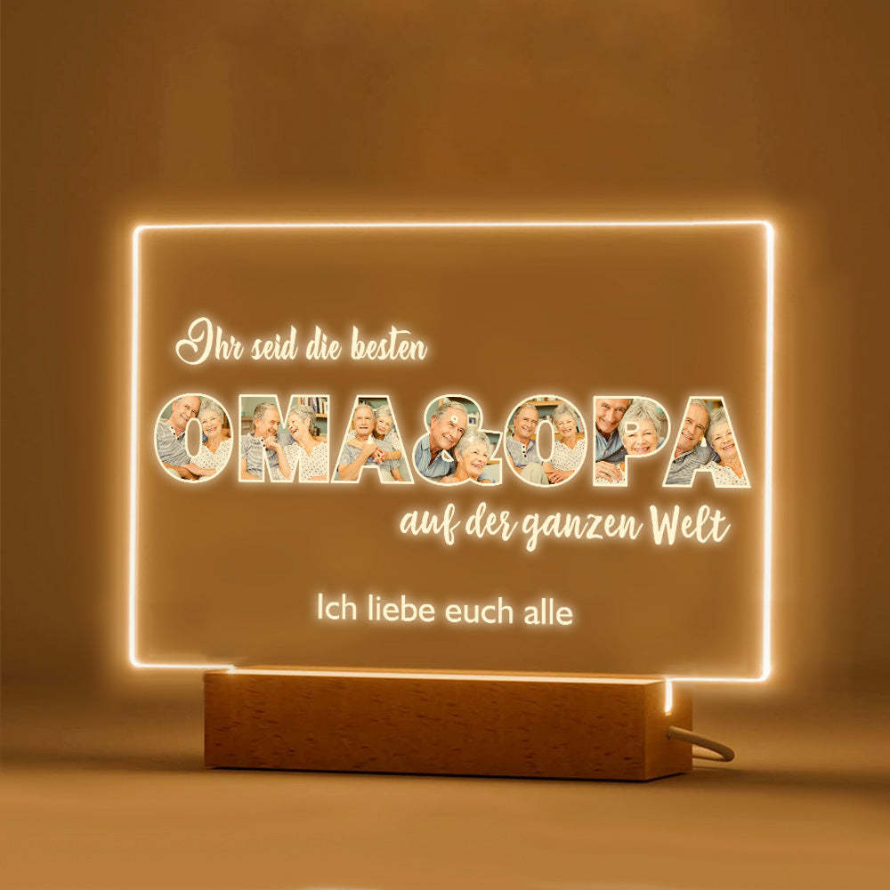 Personalisiertes Nachtlicht, Personalisierte Foto-acryl-lampe, Geschenke Für Opa Oder Oma - meinemondlampe