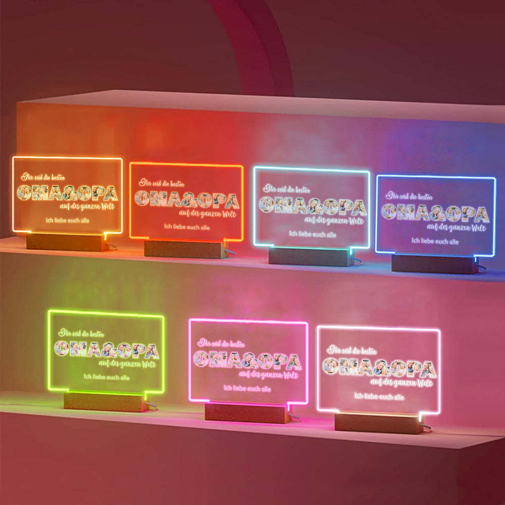 Personalisiertes Nachtlicht, Personalisierte Foto-acryl-lampe, Geschenke Für Opa Oder Oma - meinemondlampe